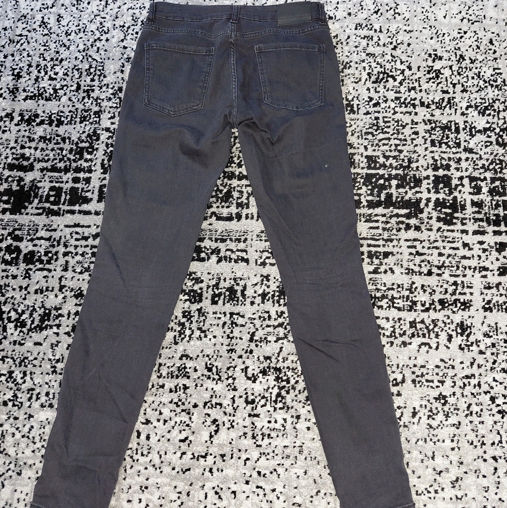 Zara Z1975 Mid Rise Skinny Jeans Black Ripped Knees 38 / 6 - Picture 13 of 16
